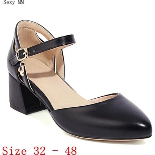 Med High Heels Women Pumps High Heel Shoes D'Orsay Woman Wedding Shoes Small Plus Size 32 33 - 40 41 42 43 44 45 46 47 48
