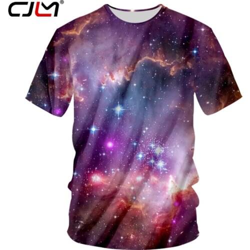 CJLM Nice Style Men 3d T-shirt Digital Print Dusk Seaview Space Galaxy Tshirts Summer Tops Casual Short-sleeved Tees Dropship