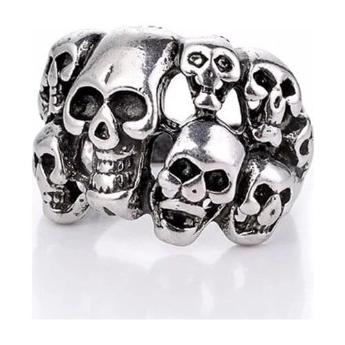 Skull Rings Men Fashion HipHop Stainless Steel Male Punk Rings Skeleton Steampunk Jewelry Gifts