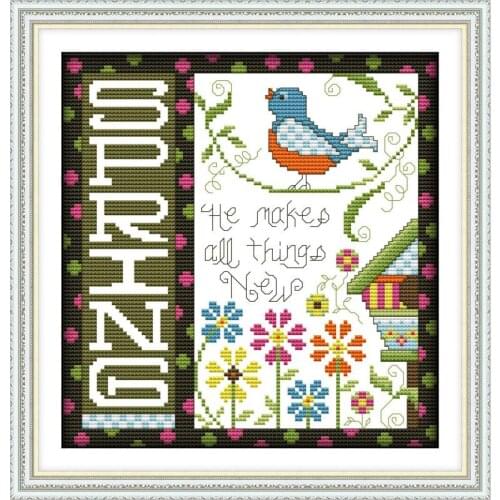 Joy Sunday Cross Stitch Kit Spring Season Embroidery Counted DMC 11&14CT Cross Stitch Kits Needlework Crafts DIY Home Decor Gift