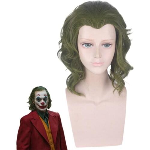 Movie Joker Origin Arthur Fleck Short Curly Wig Cosplay Costume Joaquin Phoenix Joker Synthetic Hair Wigs