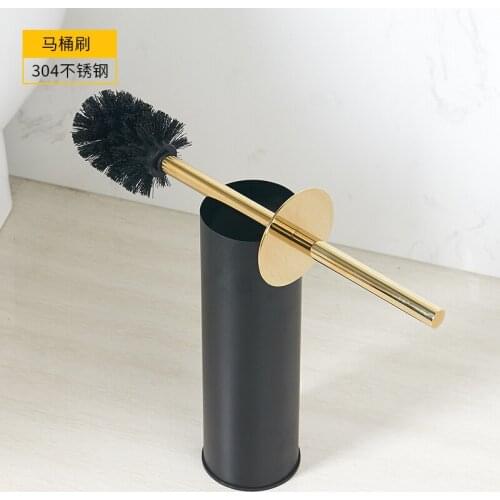 Durable Balck and Gold Toilet Brush Holder Wall Mounted Bathroom Accessories Stainless Steel Toilet Brush Brush Paint Holder