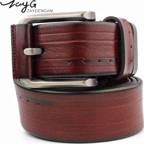 ZAYG belts fashion brand cow genuine women leather belt luxury quality designer belt mens punk woman belt for pin buckles pants
