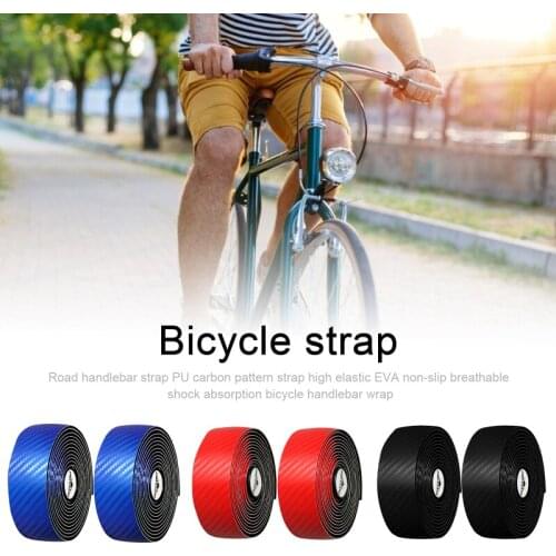 Road Handlebar Strap PU Carbon Pattern Strap High Elastic EVA Non-slip Breathable Shock Absorption Bicycle Handlebar Wrap