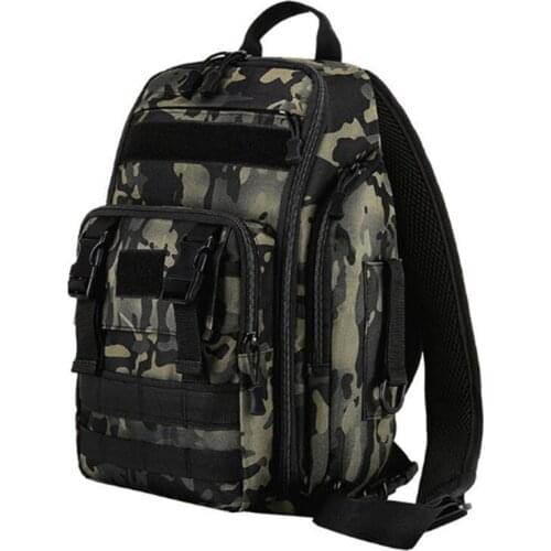 Fishing tackle bag backpack 600D nylon waterproof multifunctional single and double shoulder large capacity fishing chest bag