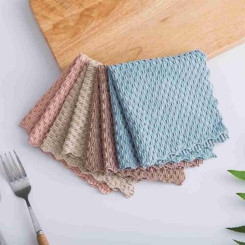 1pcs Kitchen Cleaning Towel Cloth For Window Glass Kitchen Anti-grease Wipping Rags Efficient Super Absorbent Microfiber Towel