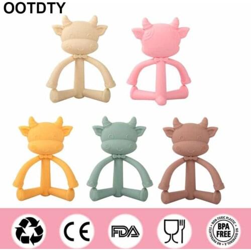 BPA Free Silicone Teethers Food Grade Teething Necklace Baby Shower Gifts Cartoon Animals Teether