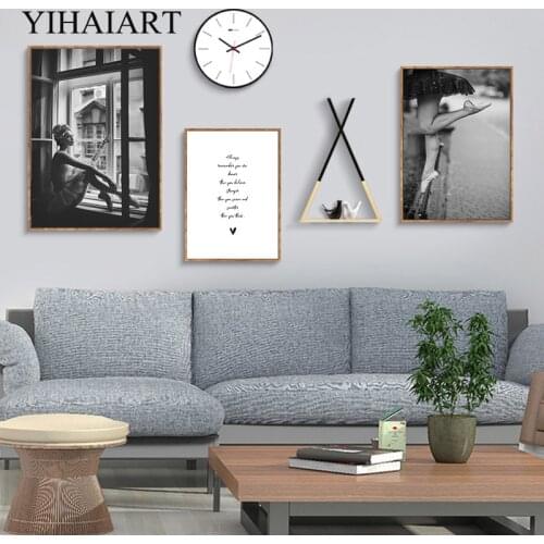 Dance Women Black White Canvas Painting Fashion Photography Poster Nordic Print Modern Wall Art Picture Living Room Decoration