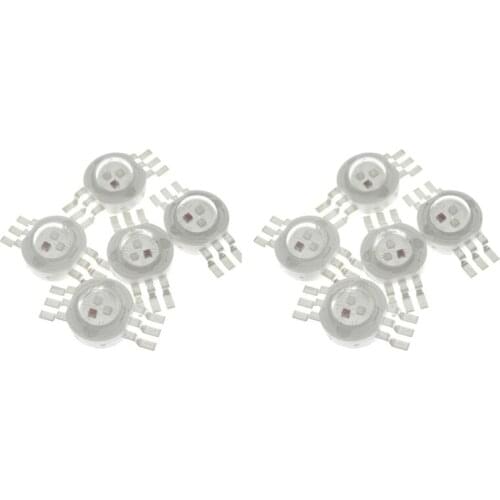 TOP 10Pcs 3X3W High Power RGB Red Green Blue LED Light Lamp Energy Saving Lamp Beads Bulbs 6PIN 45MIL 3W High Power Chip