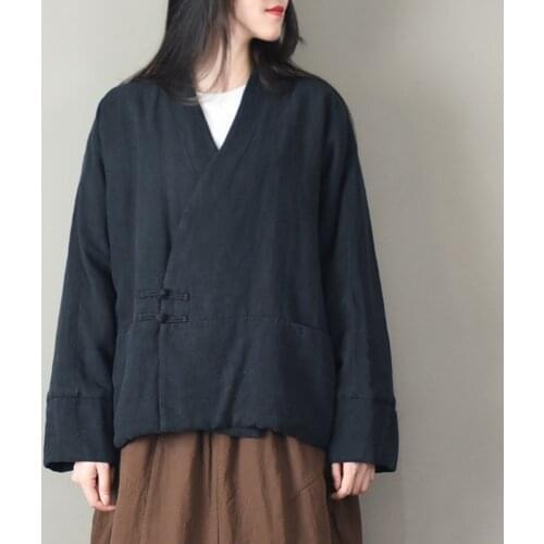 Traditional Chinese Clothing For Women Cotton Warm Coat Hanfu Female Retro Jacket Tang Suit Oriental Quilted Cheongsam Top 11709