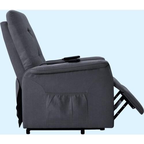 Polyester Useful Powered Lift Inclinable Comfortable Massage Lounge Chair Dark Gray Armchair Decorative for Bedroom