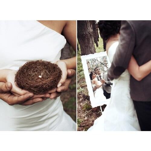 Zakka Vintage Decoration Props Real Bird Nest 100% Bird Cage Creative Marriage Proposal Wedding Gift Photography Props Crafts