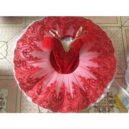 Giselle Tutu Sequins Adult Swan Lake Ballet Dance Costume for Girls Women Pancake Tutu Kid Skating Ballerina Dress B-6565