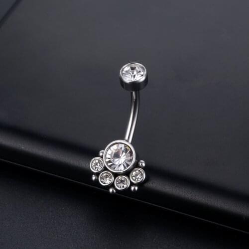 1PC Belly Button Bar Barbell Crystal Drop Ombligo Body Piercing Navel Bars Ring Oreja Pircing Jewelry