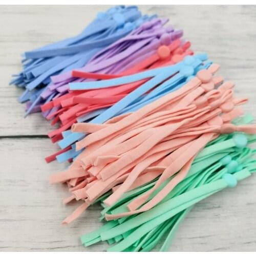 10/100pcs Adjustable Mask Sewing Elastic Band Cord With Buckle Stretchy Mask Earloop Lanyard Earmuff Rope DIY Making Supplies
