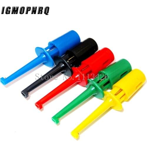10 Pcs Mini Single Test Hook Clip Test Probe for Electronic Testing IC Grabber Small Size Round Crocodile Clip Hook Test Clip