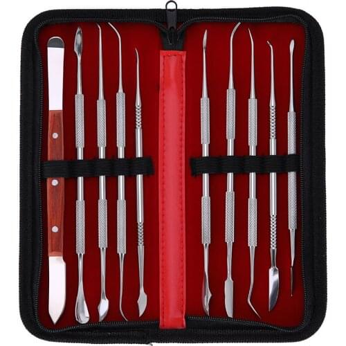 10PcS Dental Wax Carving Tool Dental Prepared Spatula Plaster Knife Practical Stainless Steel Teeth Versatile Tool Instrument
