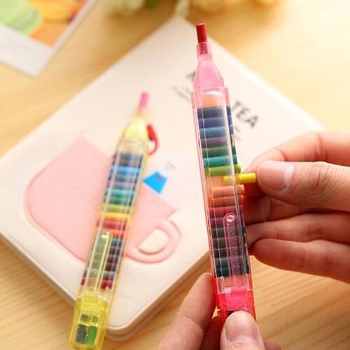 20 Colors Non-toxic Wax Crayon Set for Kids Students Drawing Painting School Art Supplies