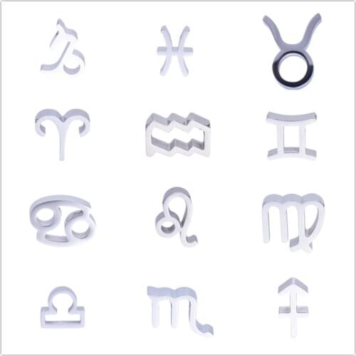5pcs Zodiac DIY Jewelry Making Charm Twelve Constellations Stainless Steel Pendant Craft Wholesale Accessories For Necklace 2021
