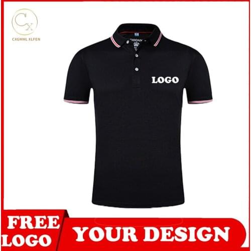 9 colors for men and women in summer can wear casual lapel short-sleeved shirt POLO shirt custom LOGO printing DIY brand text