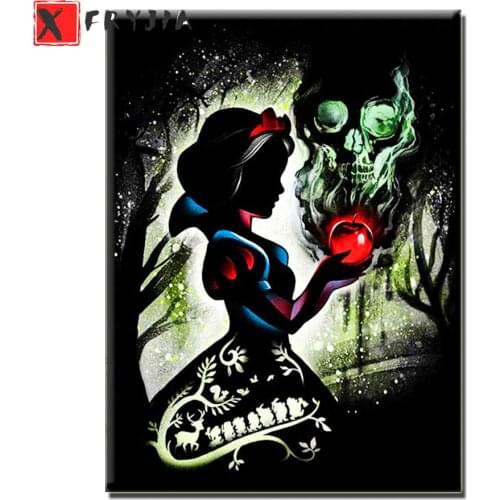 5d Diamond Painting "Poison Apple" Full Square/Round Mosaic Embroidery princess Skull Cartoon Girl Handmade Newest Home Decor