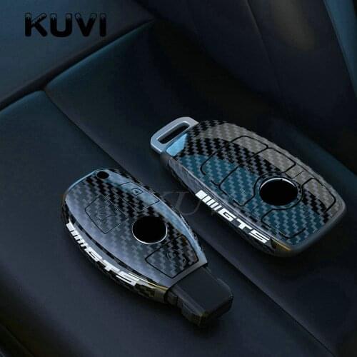 Carbon fiber Car Key Fob Case Cover Protector For Mercedes Benz E C G M R S Class W204 W212 W176 GLC CLA GLA AMG Car Accessories