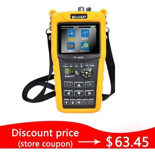 VF-6800 HD Digital Satellite Finder Combo Support DVB-T2/DVB S2/DVB C Sat Finder Meter For Satellite TV Receiver dvb t2 Tuner