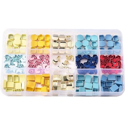 Enamel Tile Bead Bulk Cute Jewelry Honeycomb Arrow Shape Metal Beads Charm Seed Beed For Jewelry Making Bracelet Decoration Gift