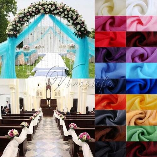 5M*1.4M Sheer Organza Swags for Wedding Decoration Table Decoration Wedding Chair DIY Supplies