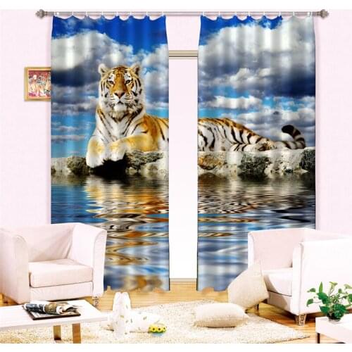 Customized Animal Luxury 3D Blackout Window Curtain Drapes For Living room Bed room Hotel Wall Tapestry Cortinas