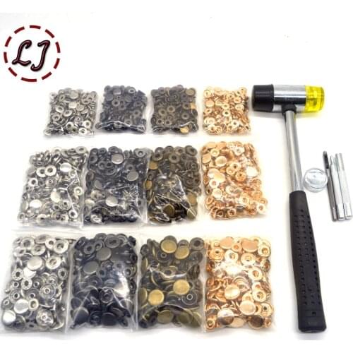4 colors(each 30sets) Snap Buttons+4 Tools Metal Press Studs Snap Fasteners for Sewing Leathercraft Clothes Bags Bracelet Belt
