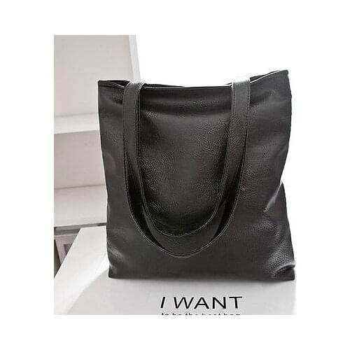 Hot Sale Fashion Ladies Handbag Vintage Shoulder Bag Large Bag Purse Synthetic Leather Storage Bag black