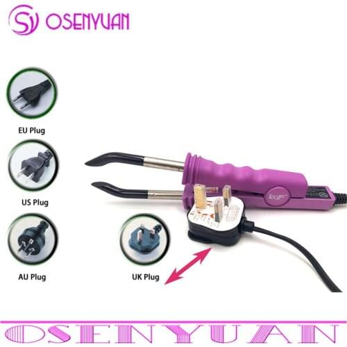Loof Professional Stiletto Heat Wand Heat Clamp Connectors Iron Electric Hair Extension Iron Flat Keratin Bonding Styling Tools