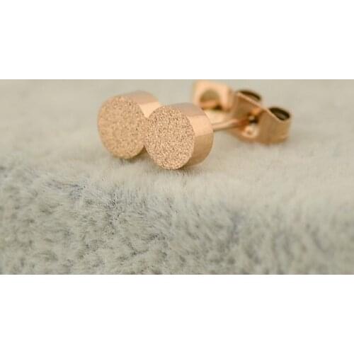 Martick Top Quality Wholesale Fashion Jewelry Scrub Wishing Mini Oscars Beans Round Stud Earrings For Woman E162