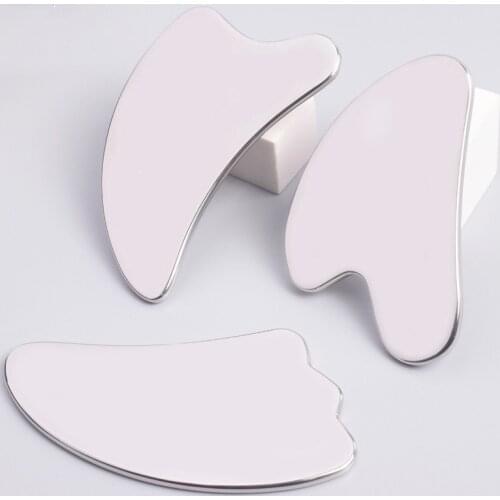 Stainless Steel Face Massage Scraper Facial Guasha Massager Board Body Slimming Reduce Puffiness Face Lift Anti-Aging Skin Care