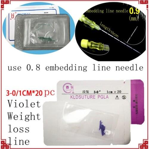 Medical instrument thread embedding line needle Collagen protein Beautiful purple line human acupoint Reduce Body weight slim