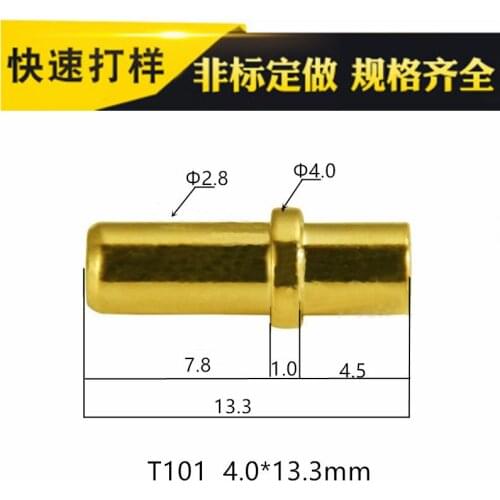 High-current Copper Column Copper Car Parts Copper Pin Probe Conductive Thimble Test Pogo Pin Gold-plated Copper Column