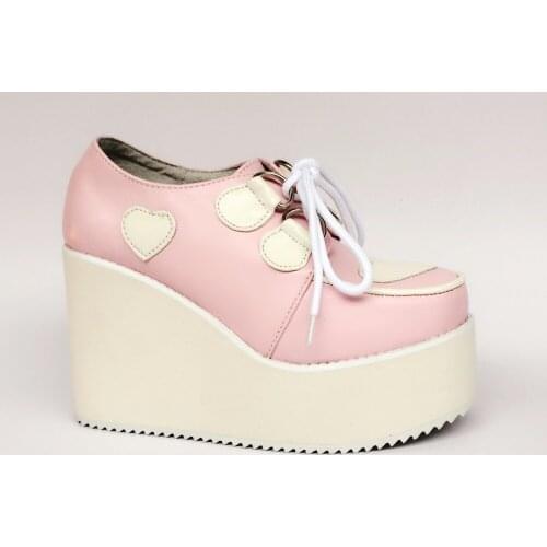 Princess sweet punk shoes European and American fashion pink white love muffin custom lovely and sweet shoes women an5053
