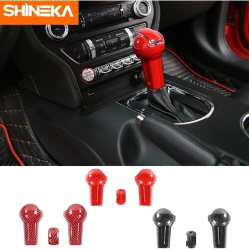 SHINEKA Interior Stickers for Ford Mustang 2015+ Car Gear Head Decoration Cover for Ford Mustang 2015+ Accessories Car Styling