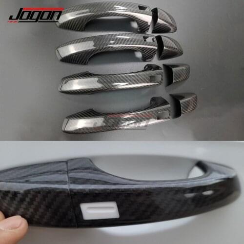 Real Carbon Fiber For Volkswagen VW Tiguan 2017 For Skoda Superb B8 2016 Octavia Mk3 2015 2016 Car Door Body Handle Cover Trim