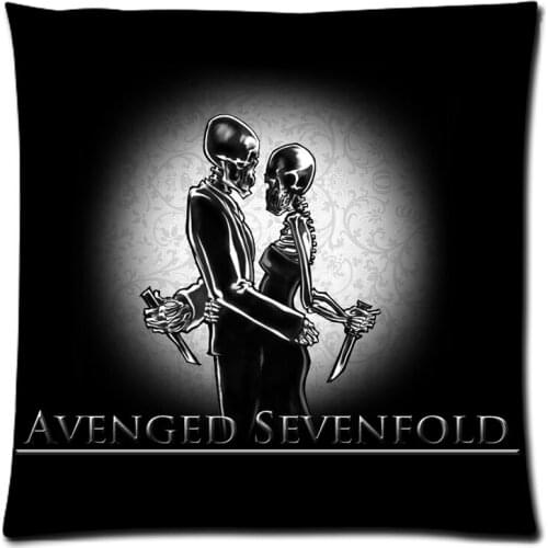 Avenged Sevenfold&A7X Skull Two Side Printed Cotton Linen Throw Pillow Case&Square Decorative Cushion Cover 17.7"X17.7"