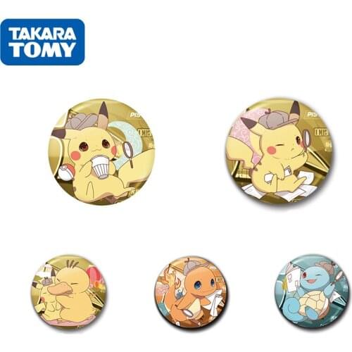 The New Style Animation Pokemon Brooch Cartoons Anime Pikachu Squirtle Psyduck Badge Toy for Kids Birthday Gifts