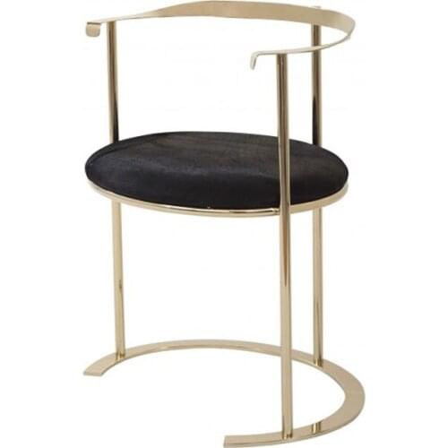 Louis Fashiion Dining Chair Luxury Simple Single Seat Iron Art Gold Bar High Stool Modern