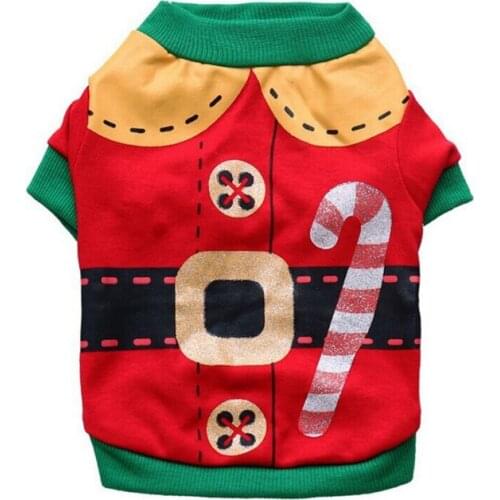 Dog Autumn Winter Warm T-Shirt Christmas Short Sleeve Carnival Cotton Costume Dogs 2-Legged Party Pet Clothes Dog Vests