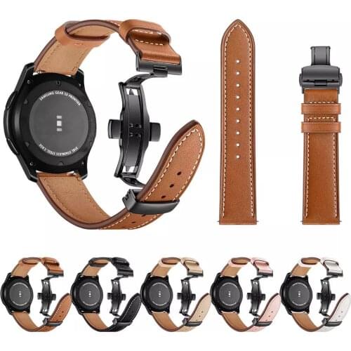 22mm/20mm Leather Strap for Samsung Galaxy watch 45mm/Active 2/Amazfit GTR 47mm Comfortable replacement strap for Huawei watch 3