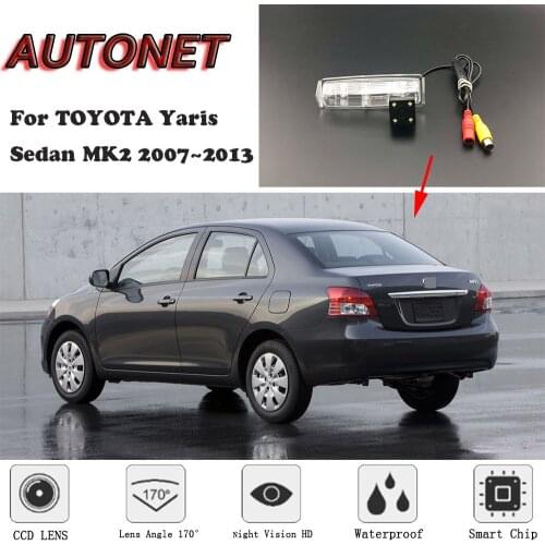 AUTONET HD Night Vision Backup Rear View camera For TOYOTA Yaris Sedan MK2 2007~2013 CCD/license plate Camera