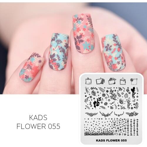 KADS Nail Templates Flower Leaves Summer Design Stamping Plate DIY Manicure Tool with Stamping Polish Chinese Nature Pattern