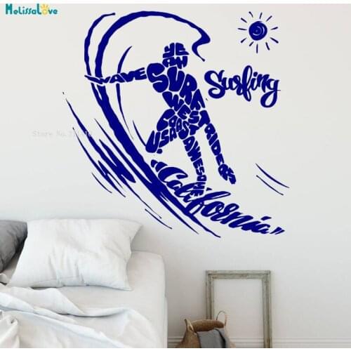 Special Letter Modeling Wall Sticker New Design Home Decoration Excited Extreme Sports Self-adhesive Seaside Art Decals YT1759