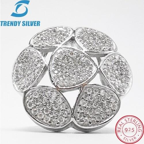 Vintage rings silver real 925 sterling jewelry for women rose gold with stone zircon solid elegant