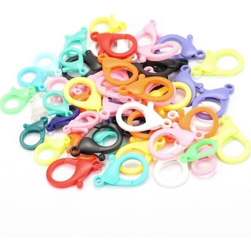 30pcs 35/25mm Plastic Lobster Clasps for Keychain Bracelets Mix Hooks Chain Closure Accessories for Jewelry Components DIY
